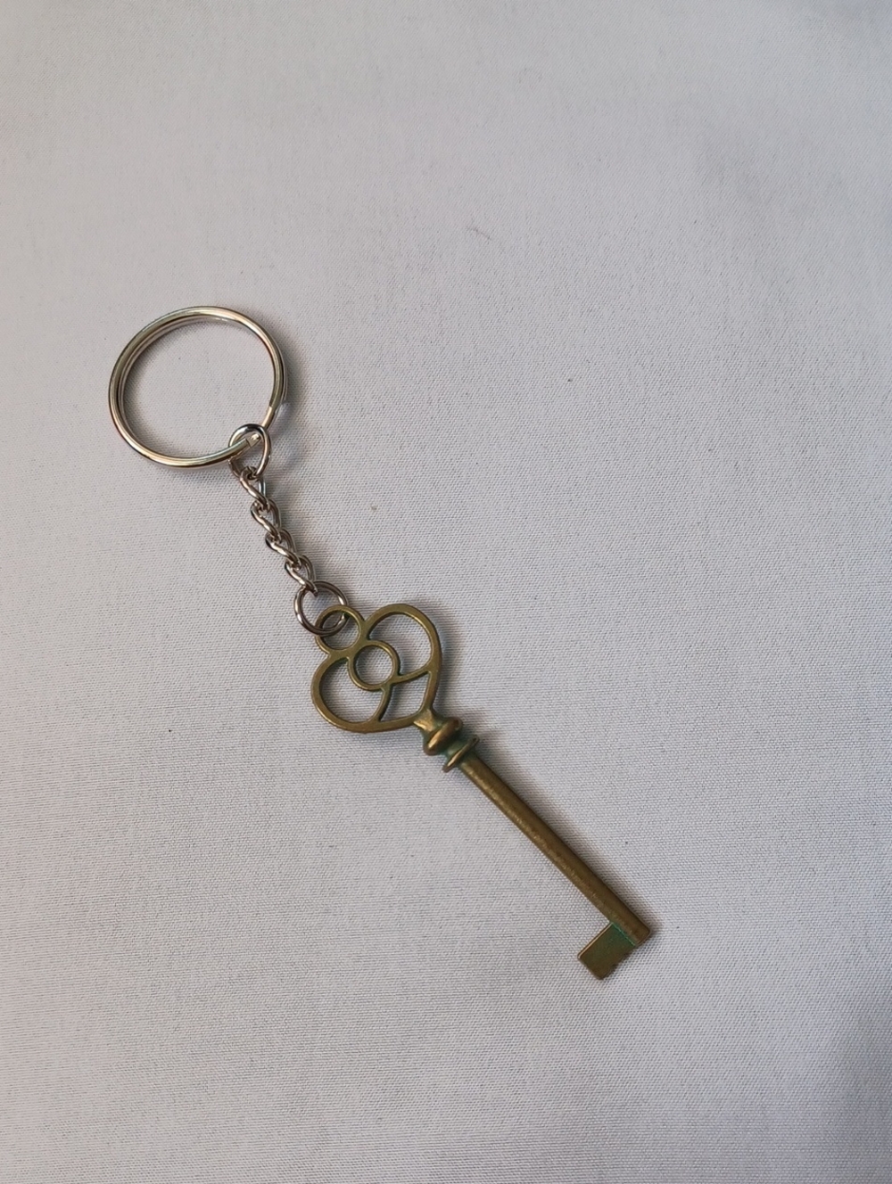4/$60 New Antique Brass Key Charm Keychain